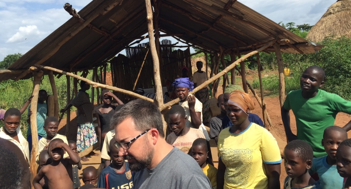 Shaun Hays assessing the need in rural Pallisa, Uganda, Africa as Missions Coordinator, for Kodesh Mishkan Ministry Group, November 2017
